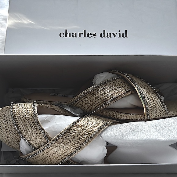 Charles David KENYA Woven w/Crystal Slide Sandals- NWT SIZE 9 - Picture 11 of 11